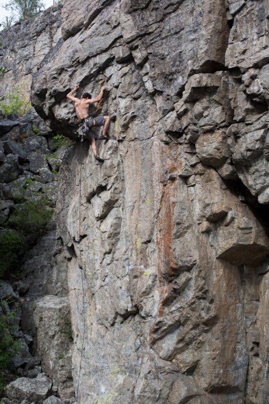 Michael on a 12a left of the Blipvert tower