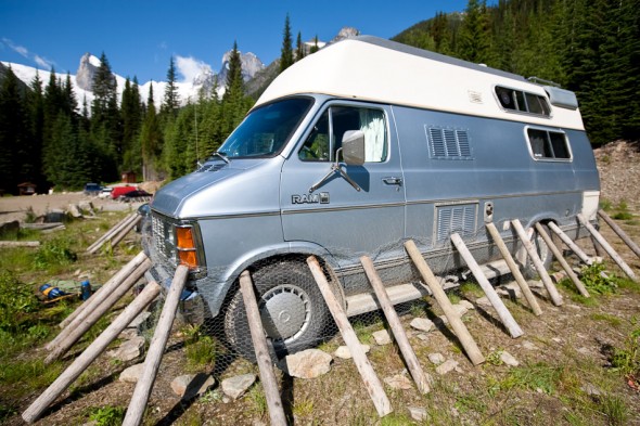 You have to wrap chicken wire round your vehicle to stop porcupines and rodents chewing on rubber hoses and tyres.