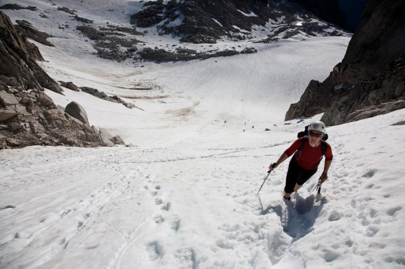 Climbing up Bugaboo-Snowpatch Col