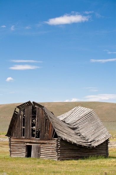 Collapsed barn, eastern Montana