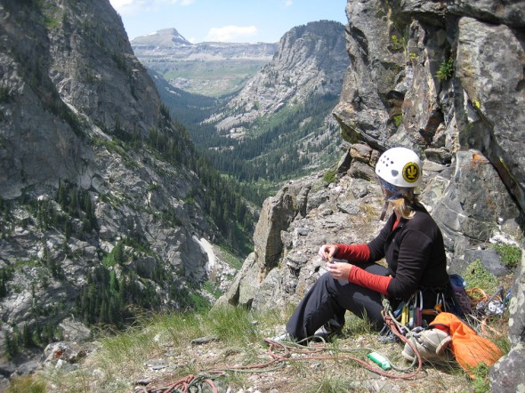 View up Death Canyon from top of The Snaz - no storm coming yet...