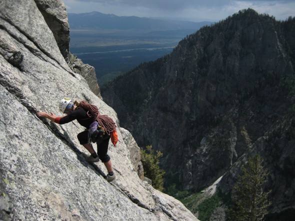 Third-classing the slabs at the top of the route. Glad it wasn't raining when we hit these!