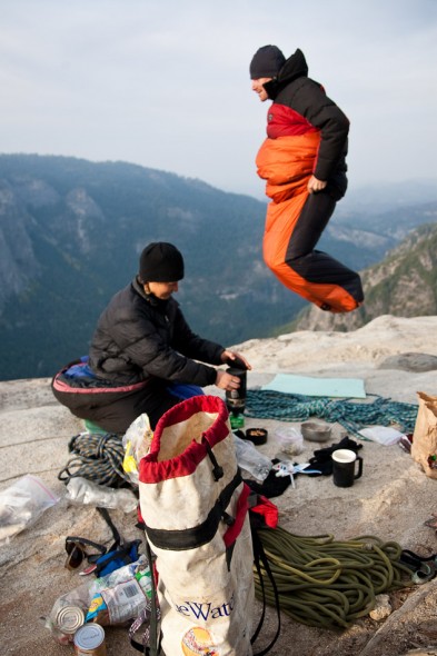 Max and Mayan on top of El Cap, the morning after finishing Freerider
