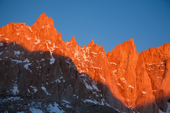 Whitney ridge line at dawn