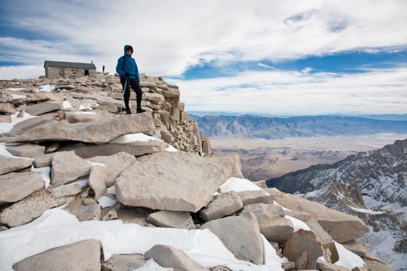 Just below summit (with historic observatory building in background)