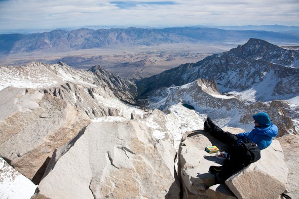 Sweet lunch spot! Looking out towards Death Valley (over far range). Whitney Portal, Lone Pine and Owens Valley below