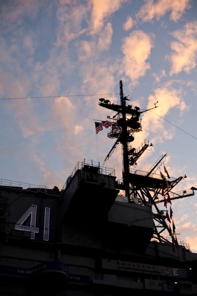 USS Midway bridge at the end of a long day exploring the ship!