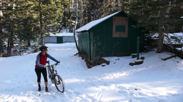 Turnaround time at 'the huts' - still six miles of climbing from here!