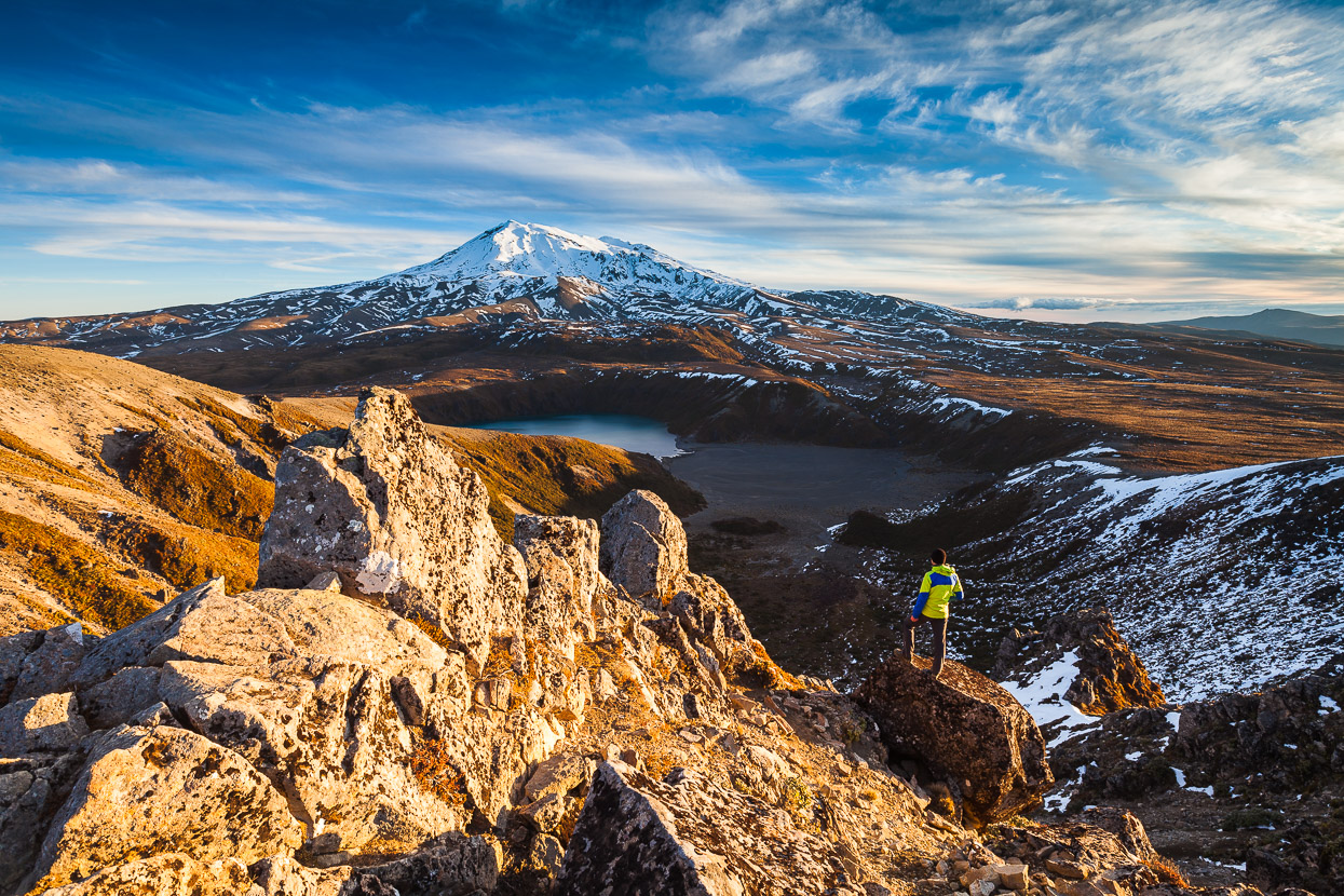 Late afternoon overlooking Mount Ruapehu and the Lower Tama Lake.