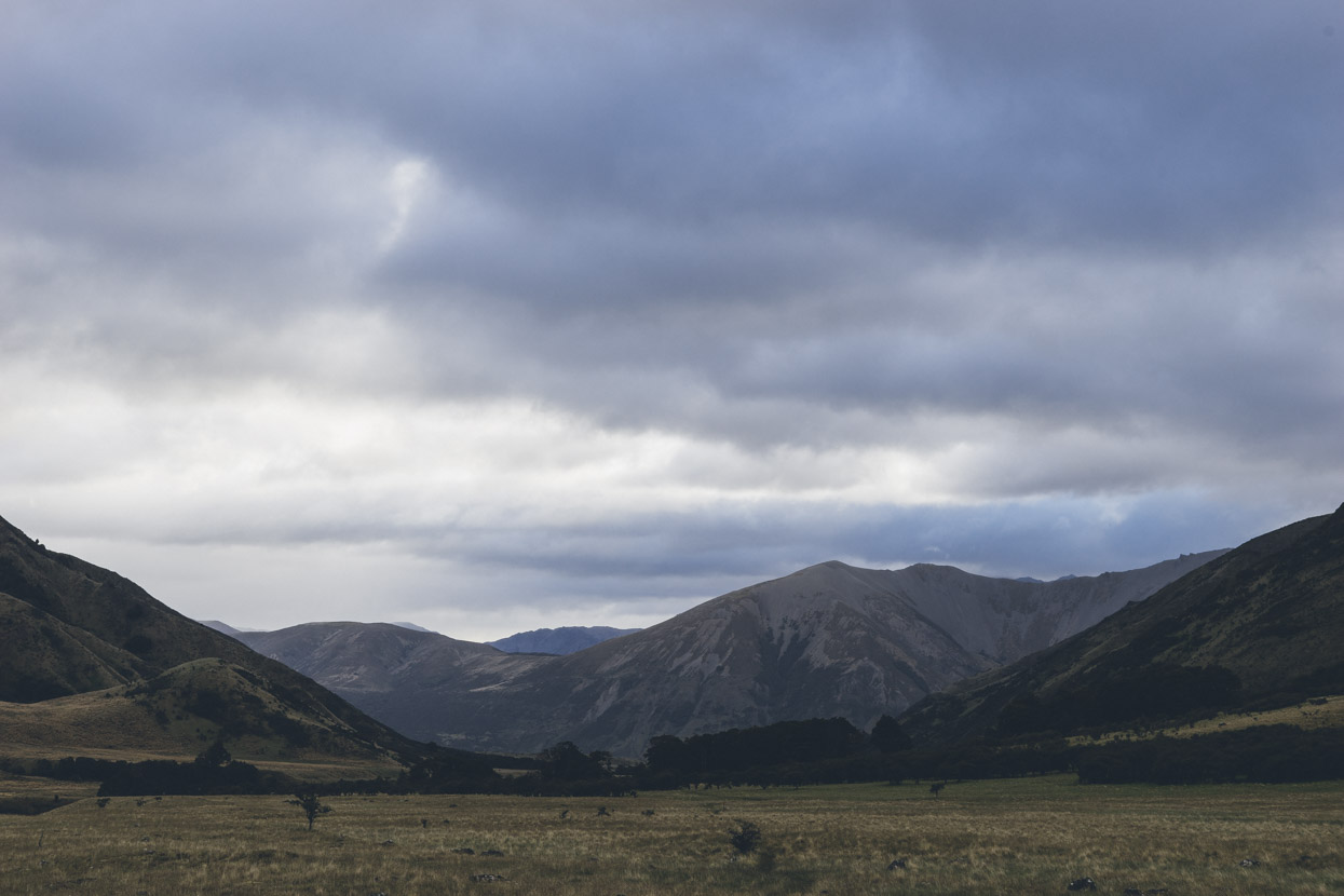 View down the Henry Valley from Anne Hut towards Waiau Valley.