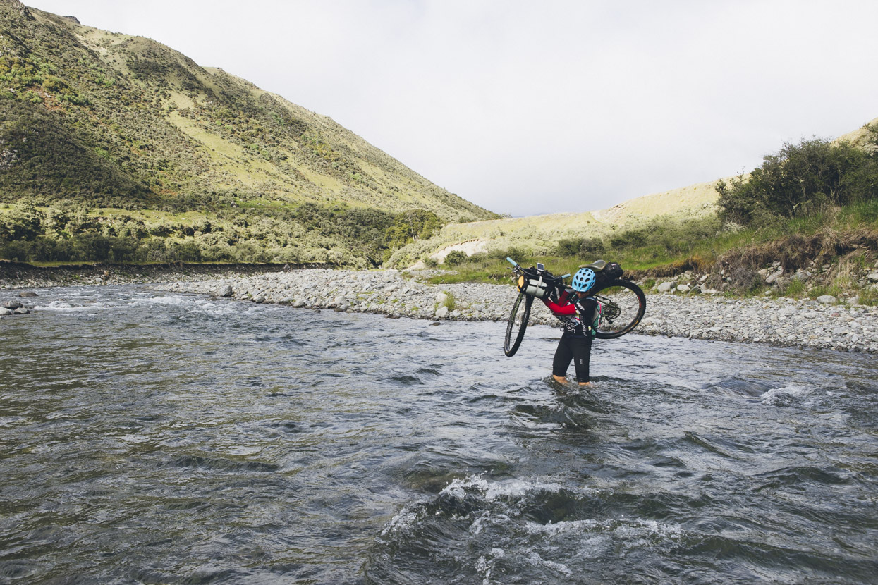 Final crossing of the Henry River, just before rounding the corner into the Waiau.