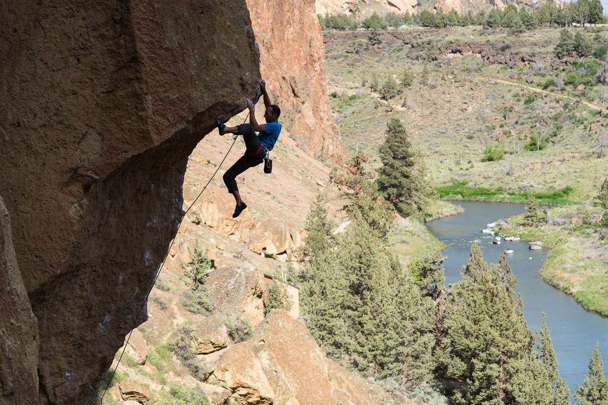 One of the most well known routes at Smith, thanks to cover appearances on Mountain and Newsweek back in the day, is Chain Reaction (12c), here at the hands of a jetlagged John Palmer fresh off the flight from NZ. John joined us for two weeks of Smith climbing.