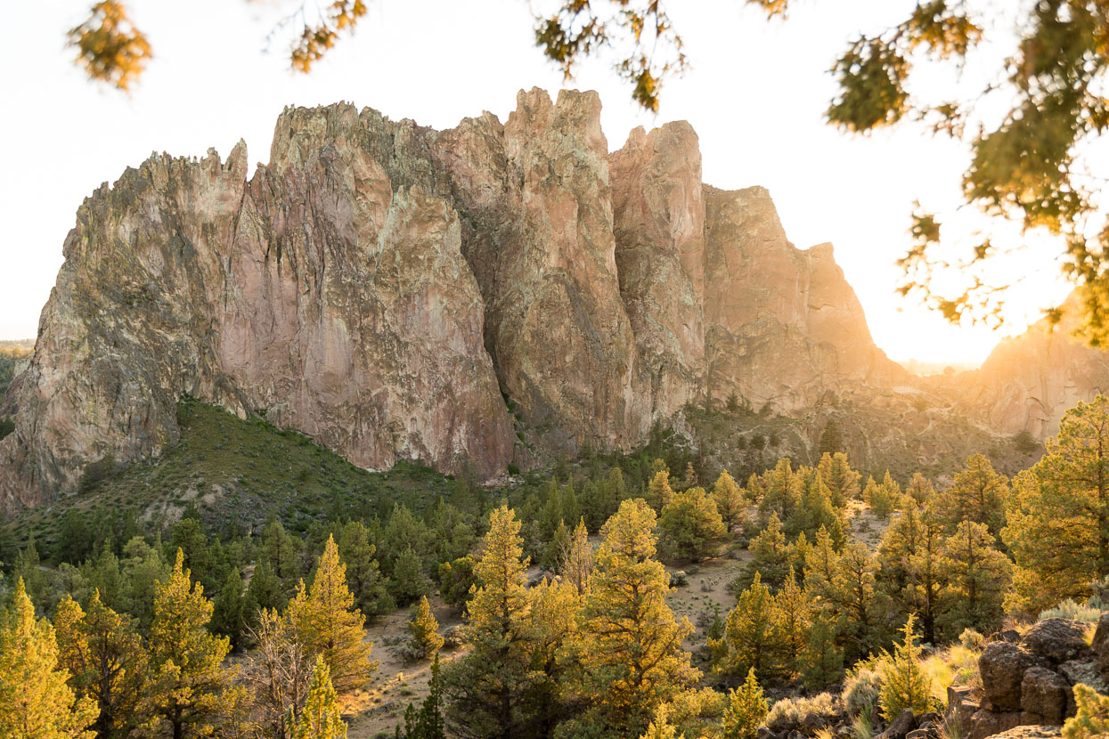 The Smith Rock Pinnacles formation at sunset – just a five minute walk from camp to this location.