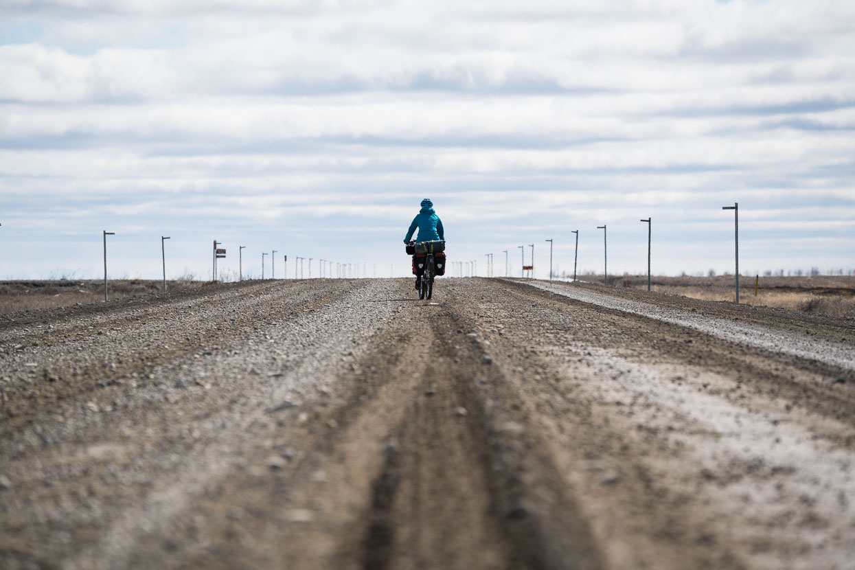 The worst surface of the Dalton for cyclists is probably the first 50km out out Deadhorse – it's covered in loose stone, more heavily trafficked and chewed up in places. Much of the rest was good hardpack with occasional seal. I've heard it can be a different story after prolonged rain though.