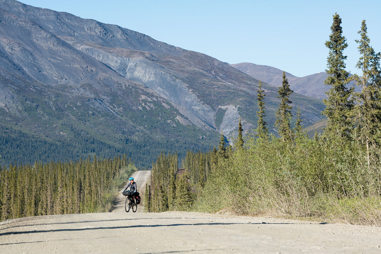 And before you know it, you're seeing the northern most trees on the highway. It's a profound change. The fridge-like northerly-influenced North Slope is rapidly left behind for an entirely different climate and soon we're ripping off leg warmers and jackets.