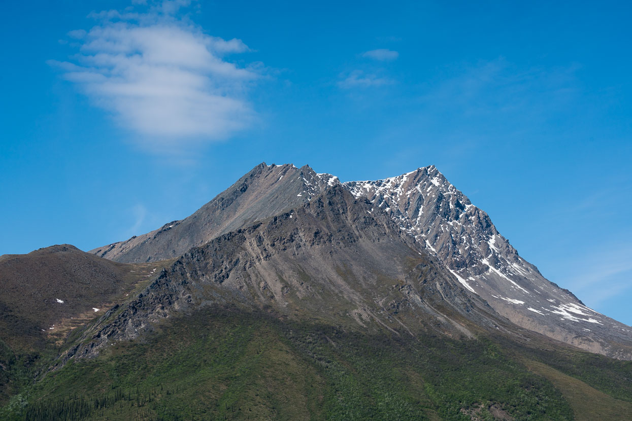 Interesting peaks tower over the valley.