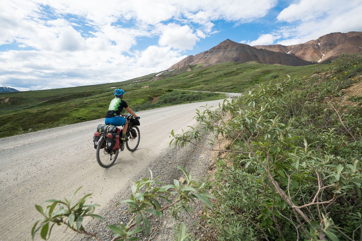 The day of many passes - climbing away from the Toklat River.