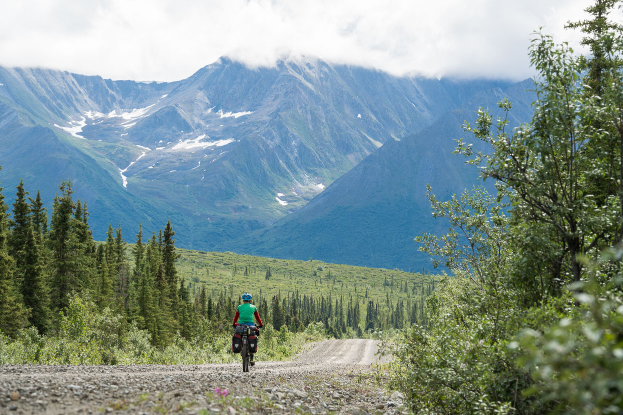 Day two on the highway: we leave the vastness of the XXXXX behind and close in on the foothills of the Alaska Range.