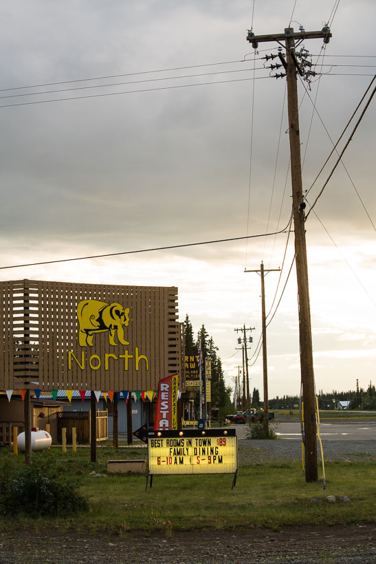 Like many Alaskan junction towns, Tok was a utilitarian town with no particular character. We collected a food parcel we'd sent here for the following days, and a parcel containing our summer sleeping bags and lighter down jackets. We boxed up our winter gear and sent it on for use much later, once we get to the Andes.