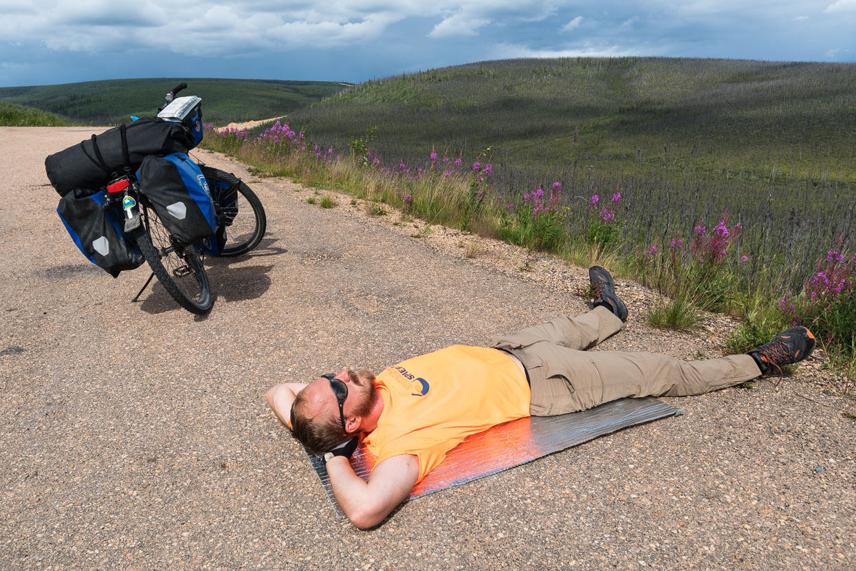 We leave Tok with Rik, riding down the Alaska Highway briefly before turning north onto the Taylor Highway. We're headed for Chicken, a remote gold mining town, and then the renowned Top of the World Highway beyond the northenmost point of entry into Canada.