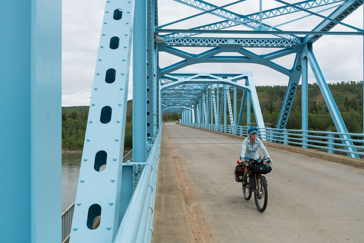 Blue on Blue. Pelly River bridge.