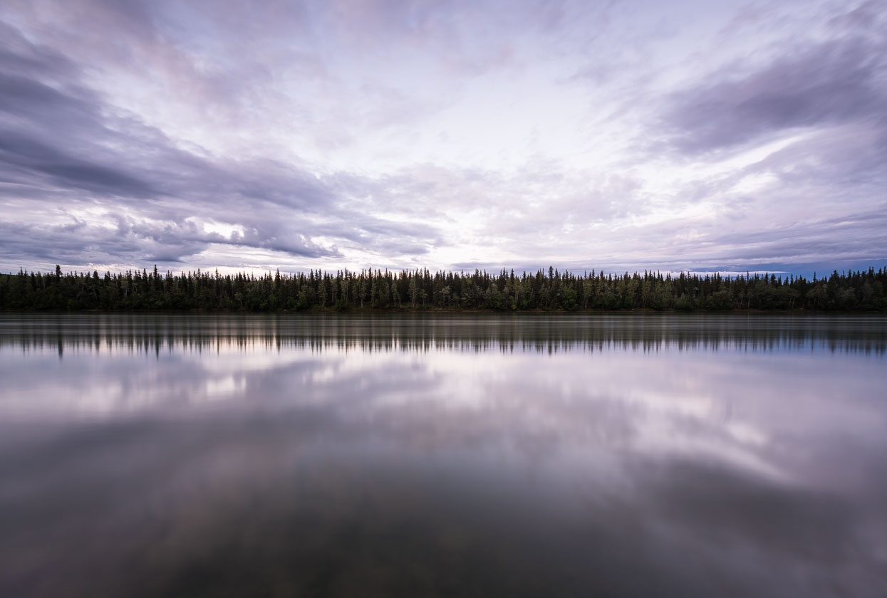 Yukon River at Carmacks, 11pm in the evening (20 second exposure).