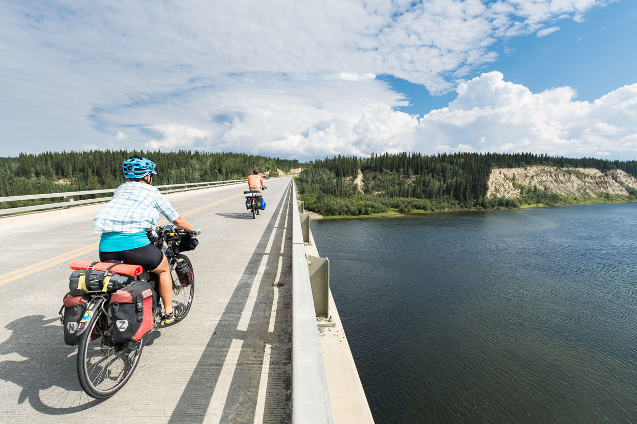 Crossing the Yukon River (again) at Johnsons Crossing.