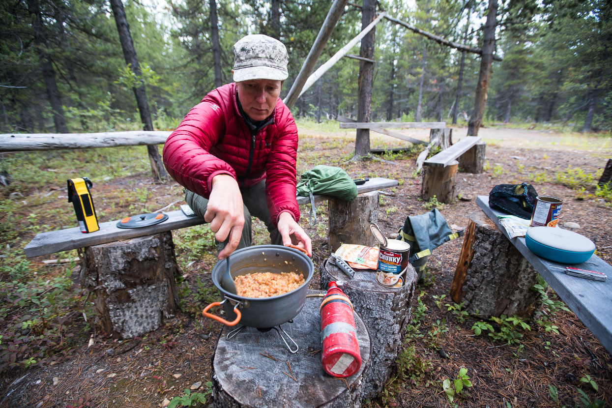 Dinner along the Stewart Cassiar were a mixture of free-dri and food we could forage from the limited selection in local shops.