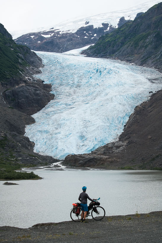 The Bear Glacier is the most well known of those passed en-route to Stewart. Up until the 1940s the glacier reached the road, where Hana stands.